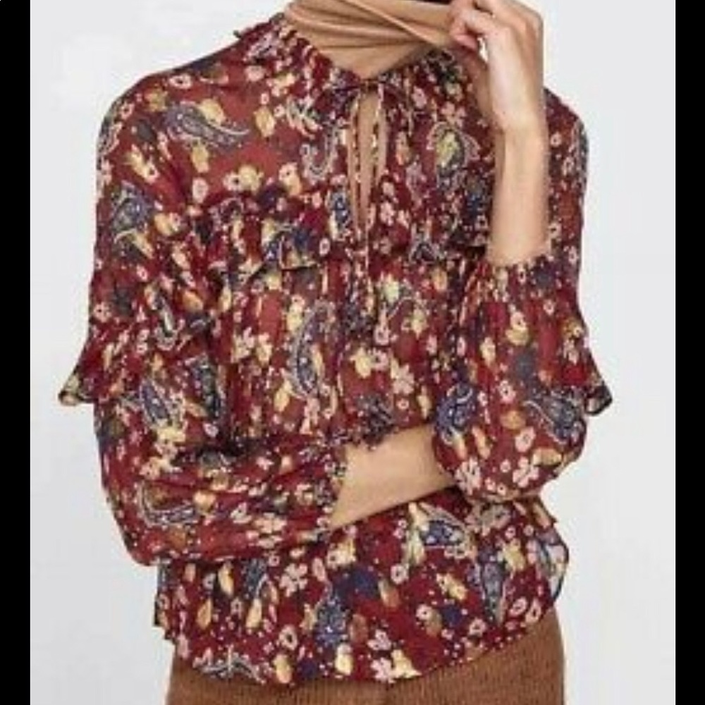 Zara boho floral top